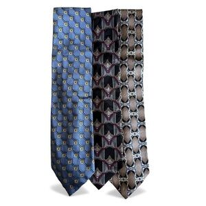 Lot of 3 Today’s Man Silk Ties Geometric & Abstract Patterns‎